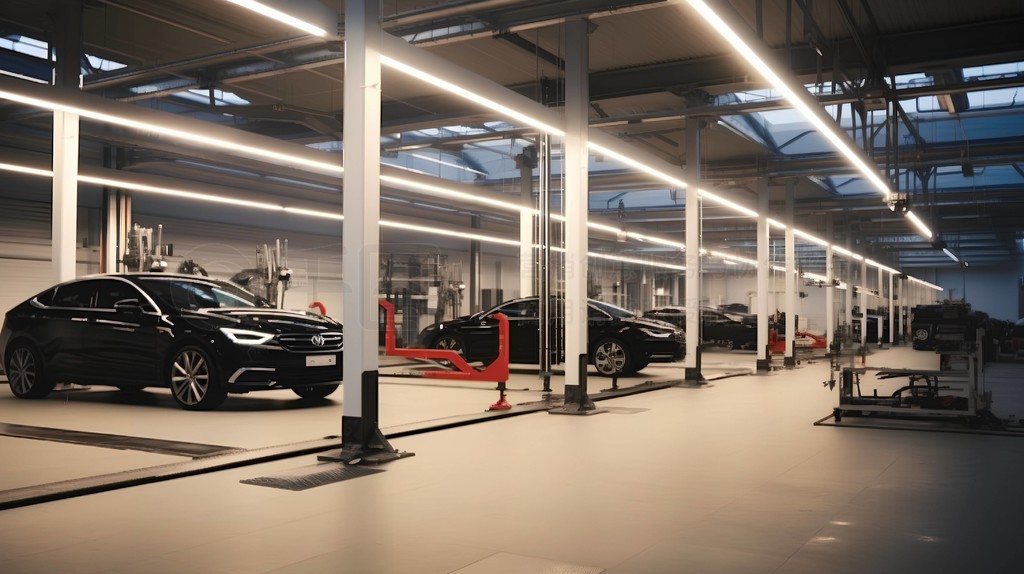 一張汽車(chē)工廠的攝影圖汽車(chē)廠照片